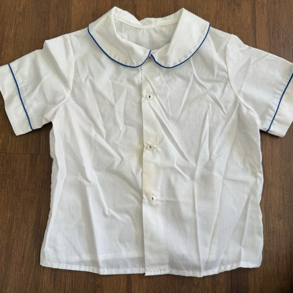 Vtg Country Farm Corduroy Overalls Boys 3 Blue Jon Jon Barn Apple 1980's Set - Picture 9 of 11